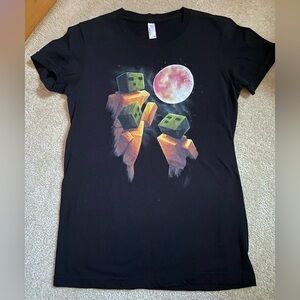 Minecraft Creepers & Moon T Shirt